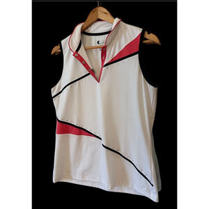 Women's IZOD Golf Sleeveless Top M White Red